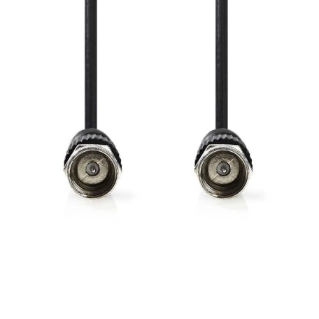 Műhold és antenna kábel | F Dugasz | F Dugasz | Nikkelezett | 75 Ohm | Dupla Szigeteléssel | 1.50 m | Kerek | PVC | Fekete | Boríték