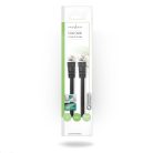 Műhold és antenna kábel | F Dugasz | F Dugasz | Nikkelezett | 75 Ohm | Dupla Szigeteléssel | 1.50 m | Kerek | PVC | Fekete | Boríték