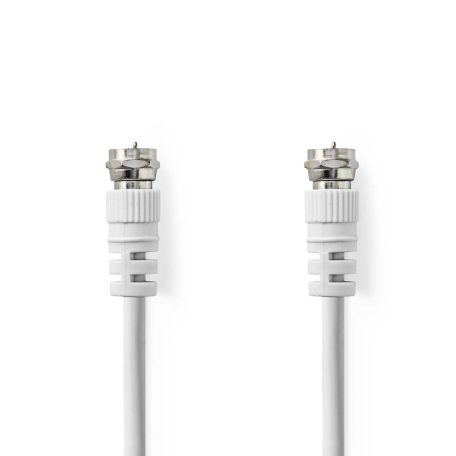 Műhold és antenna kábel | F Dugasz | F Dugasz | Nikkelezett | 75 Ohm | Dupla Szigeteléssel | 1.00 m | Kerek | PVC | Fehér | Boríték