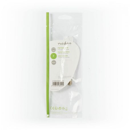 Műhold és antenna kábel | F Aljzat | F Aljzat | Nikkelezett | 75 Ohm | Egyes Árnyékolás | 0.20 m | Lapos | PVC | Fehér | Műanyag Zacskó