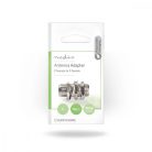 Műholdas és antenna adapter | F Aljzat | F Aljzat | Nikkelezett | 75 Ohm | Egyenes | Fém | Ezüst | 10 db | Boríték