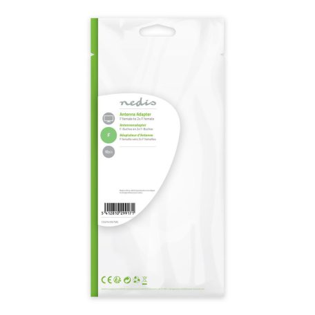 Műholdas és antenna adapter | F Aljzat | 2x F Aljzat | Nikkelezett | 75 Ohm | T elosztó | Fém | Ezüst | 10 db | Műanyag Zacskó