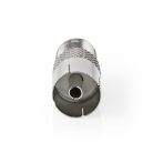 Műholdas és antenna adapter | F Aljzat | IEC (Koax) Aljzat | Nikkelezett | 75 Ohm | Egyenes | Fém | Ezüst | 10 db | Boríték