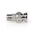 Műholdas és antenna adapter | BNC Dugasz | F Aljzat | Nikkelezett | 75 Ohm | Egyenes | Fém | Ezüst | 10 db | Boríték