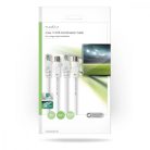 Koax és Cat6 Combi Cable | IEC (Koax) Dugasz / RJ45 Dugasz | IEC (Koax) Aljzat / RJ45 Dugasz | Nikkelezett | RG58 | 75 Ohm | Dupla Szigeteléssel | 3.00 m | Kerek | PVC | Fehér | Boríték