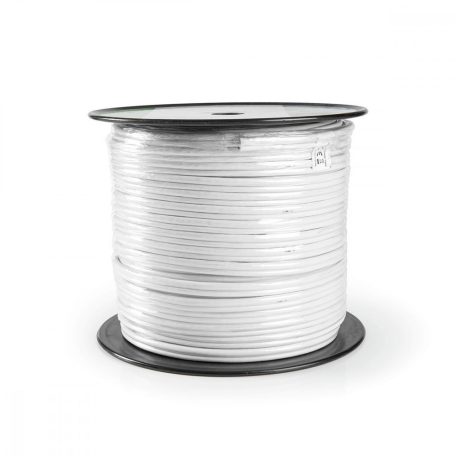 IEC (koax) CAT6 kombi kábel orsón | RG58 | 75 Ohm | Dupla Szigeteléssel | ECA | 100.0 m | Kerek | Fehér | Tekercsben
