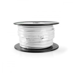   IEC (Coax) CAT6 Combi Cable | RG59 | 75 Ohm | Dupla Szigeteléssel | ECA | 15.0 m | Kerek | Fehér | Tekercsben