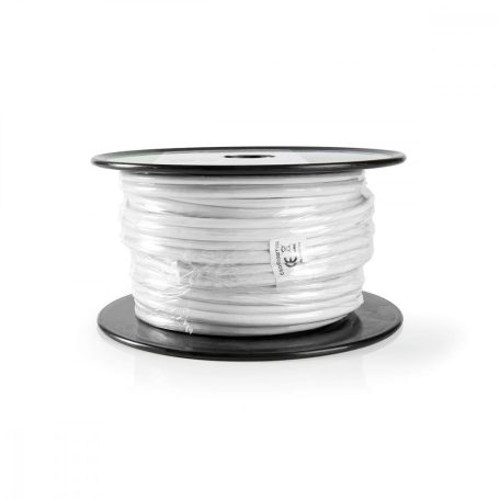 IEC (Coax) CAT6 Combi Cable | RG59 | 75 Ohm | Dupla Szigeteléssel | ECA | 15.0 m | Kerek | Fehér | Tekercsben