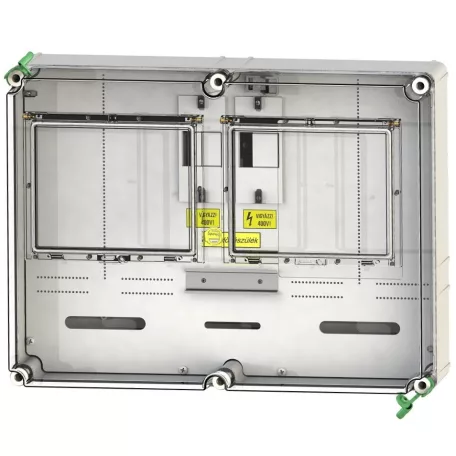 Csatári Plast CSP21.T111 Új PVT 6045 Á-V Fm-CS 2x1-3f vezérel mérőhely EON engedélyes fogyasztásmérő szekrény M63A és V32A csoportos mérés
