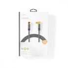 Koaxiális Kábel | IEC (Koax) Dugasz | IEC (Koax) Aljzat | Aranyozott | 75 Ohm | Négyes Szigetelés | 2.00 m | Kerek | Pamut | Gun Metal Szürke / Szürke | Ablakos Fedő Doboz