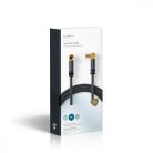 Koaxiális Kábel | IEC (Koax) Dugasz | IEC (Koax) Aljzat | Aranyozott | 75 Ohm | Négyes Szigetelés | 2.00 m | Kerek | Pamut | Gun Metal Szürke / Szürke | Ablakos Fedő Doboz