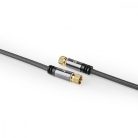 Műhold és antenna kábel | F Dugasz | F Dugasz | Aranyozott | 75 Ohm | Négyes Szigetelés | 2.00 m | Kerek | Pamut | Gun Metal Szürke / Szürke | Ablakos Fedő Doboz