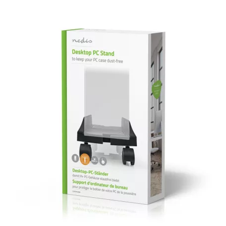 Asztali számítógép állvány | állítható szélesség / Dönthető Forgatható | 14.5 - 24.2 cm | 20 kg | Fém / Műanyag | Fekete