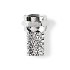   F-csatlakozó | Egyenes | Dugasz | Nikkelezett | 75 Ohm | Rácsavarható | Bemenő kábel átmérő: 6.8 mm | Zinc Alloy | Ezüst | 25 db | Műanyag Zacskó