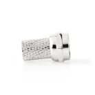 F-csatlakozó | Egyenes | Dugasz | Nikkelezett | 75 Ohm | Rácsavarható | Bemenő kábel átmérő: 6.8 mm | Zinc Alloy | Ezüst | 25 db | Műanyag Zacskó