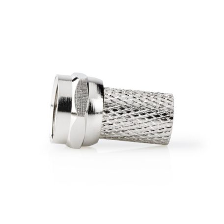 F-csatlakozó | Egyenes | Dugasz | Nikkelezett | 75 Ohm | Rácsavarható | Bemenő kábel átmérő: 6.8 mm | Zinc Alloy | Ezüst | 25 db | Műanyag Zacskó
