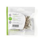 F-csatlakozó | Egyenes | Dugasz | Nikkelezett | 75 Ohm | Rácsavarható | Bemenő kábel átmérő: 5.0 mm | Zinc Alloy | Ezüst | 25 db | Műanyag Zacskó