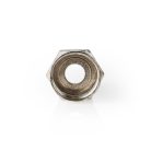 F-csatlakozó | Egyenes | Dugasz | Nikkelezett | 75 Ohm | Rácsavarható | Bemenő kábel átmérő: 5.5 mm | Zinc Alloy | Ezüst | 25 db | Műanyag Zacskó