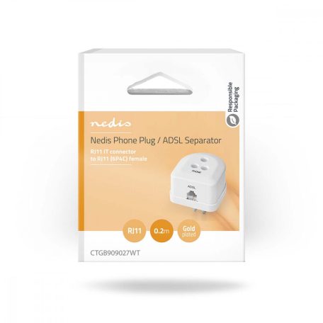 Telecom tipli | RJ11 | Olasz Dugasz | RJ11 Aljzat | Fehér