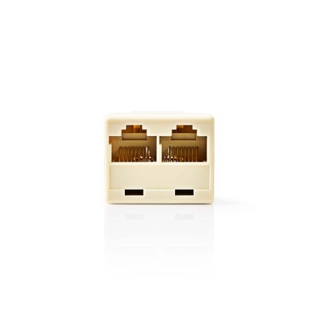 Telecom hálózati elosztó | RJ45 Aljzat | 2x RJ45 Female | Aranyozott | Elefántcsont | PVC | Doboz