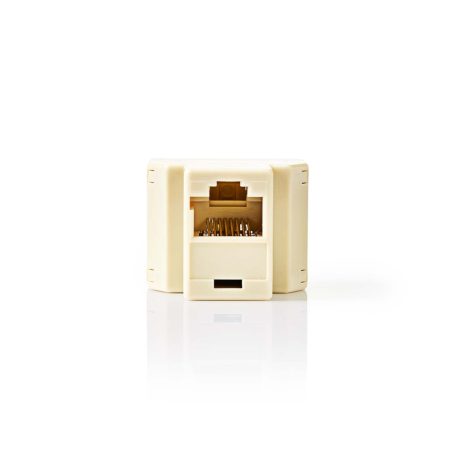 Telecom hálózati elosztó | RJ45 Aljzat | 2x RJ45 Female | Aranyozott | Elefántcsont | PVC | Doboz