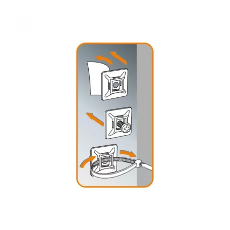 Kábelkötegelő talp 50db 19,5x19,5mm, fekete