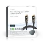 Aktív Optikai High Speed ​​HDMI Cable with Ethernet | HDMI™ Csatlakozó | HDMI™ Csatlakozó | 4K@60Hz | 18 Gbps | 40.0 m | Kerek | PVC | Fekete | Ajándék Dobozban