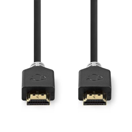 Nagy Sebességű HDMI ™ kábel Ethernet | HDMI™ Csatlakozó | HDMI™ Csatlakozó | 4K@60Hz | ARC | 18 Gbps | 0.50 m | Kerek | PVC | Antracit | Ablakos Doboz