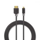 Nagy Sebességű HDMI ™ kábel Ethernet | HDMI™ Csatlakozó | HDMI™ Micro Csatlakozó | 4K@30Hz | 10.2 Gbps | 2.00 m | Kerek | PVC | Antracit | Ablakos Doboz