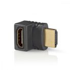 HDMI™ adapter | HDMI™ Csatlakozó | HDMI™ Aljzat | Aranyozott | Könyök 270 ° | ABS | Antracit | 1 db | Ablakos Doboz
