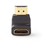 HDMI™ adapter | HDMI™ Csatlakozó | HDMI™ Kimenet | Aranyozott | Könyök 90 ° | ABS | Fekete | 1 db | Doboz