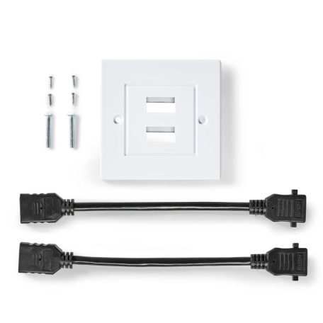 HDMI™ Fali Doboz | 2x HDMI™ Female | 4K@60Hz | HDMI™ Kimenet | Fekete | 18 Gbps | Aranyozott | Doboz