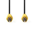 Kompozit Video kábel | RCA Dugasz | RCA Dugasz | Nikkelezett | 480p | 10.0 m | Kerek | PVC | Fekete | Label