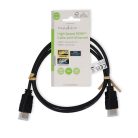 Nagy Sebességű HDMI ™ kábel Ethernet | HDMI™ Csatlakozó | HDMI™ Csatlakozó | 4K@30Hz | ARC | 10.2 Gbps | 1.00 m | Kerek | PVC | Fekete | Label