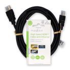 Nagy Sebességű HDMI ™ kábel Ethernet | HDMI™ Csatlakozó | HDMI™ Csatlakozó | 4K@30Hz | ARC | 10.2 Gbps | 3.00 m | Kerek | PVC | Fekete | Label