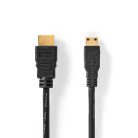 Nagy Sebességű HDMI ™ kábel Ethernet | HDMI™ Csatlakozó | HDMI™ Mini Csatlakozó | 4K@30Hz | 10.2 Gbps | 1.50 m | Kerek | PVC | Fekete | Label