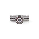 BNC adapter | BNC Dugasz | 2 db BNC-aljzat | Nikkelezett | 50 Ohm | T elosztó | Fém | Ezüst | 10 db | Műanyag Zacskó