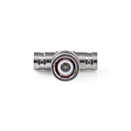 BNC adapter | BNC Dugasz | 2 db BNC-aljzat | Nikkelezett | 50 Ohm | T elosztó | Fém | Ezüst | 10 db | Műanyag Zacskó