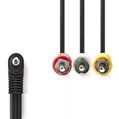   Audio Video kábel | 3.5 mm Dugasz | 3x RCA Dugasz | Nikkelezett | 2.00 m | Kerek | PVC | Fekete