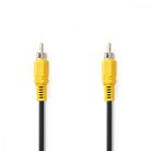 Kompozit Video kábel | RCA Dugasz | RCA Dugasz | Nikkelezett | 480p | 10.0 m | Kerek | PVC | Fekete | Boríték