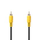 Kompozit Video kábel | RCA Dugasz | RCA Dugasz | Nikkelezett | 480p | 5.00 m | Kerek | PVC | Fekete | Műanyag Zacskó