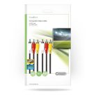 Kompozit Video kábel | 3x RCA Dugasz | 3x RCA Dugasz | Nikkelezett | 480p | 10.0 m | Kerek | PVC | Fekete | Boríték