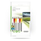 Kompozit Video kábel | 3x RCA Dugasz | 3x RCA Dugasz | Nikkelezett | 480p | 5.00 m | Kerek | PVC | Fekete | Boríték