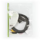 SCART kábel | SCART Dugasz | 2x RCA Dugasz | Nikkelezett | Kapcsolható | 480p | 2.00 m | Kerek | PVC | Fekete | Műanyag Zacskó