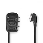 SCART Switchbox | SCART Dugasz | 3x SCART Aljzat | Nikkelezett | Maximális felbontás: 1024x576 | 0.50 m | Kerek | PVC | Fekete | Boríték