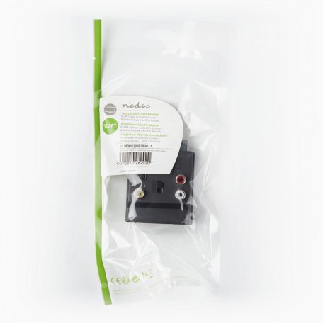 SCART adapter | SCART Dugasz | S-Video Female / SCART Aljzat / 3x RCA Aljzat | Nikkelezett | Kapcsolható | ABS | Fekete | 1 db | Műanyag Zacskó