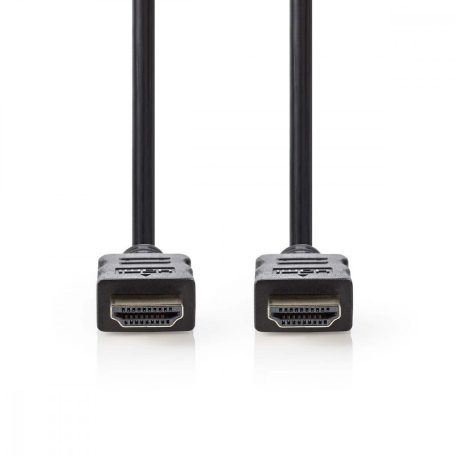 Nagy Sebességű HDMI ™ kábel Ethernet | HDMI™ Csatlakozó | HDMI™ Csatlakozó | 4K@30Hz | ARC | 10.2 Gbps | 7.50 m | Kerek | PVC | Fekete | Boríték