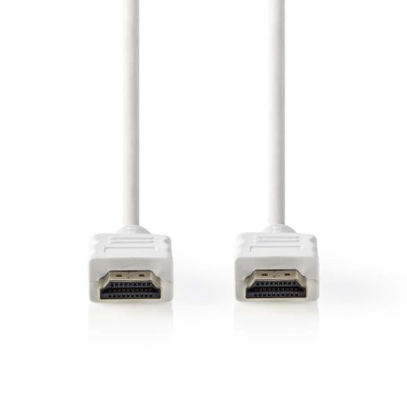Nagy Sebességű HDMI ™ kábel Ethernet | HDMI™ Csatlakozó | HDMI™ Csatlakozó | 4K@30Hz | ARC | 10.2 Gbps | 2.00 m | Kerek | PVC | Fehér | Műanyag Zacskó