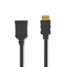 Nagy Sebességű HDMI ™ kábel Ethernet | HDMI™ Csatlakozó | HDMI™ Kimenet | 4K@30Hz | 10.2 Gbps | 3.00 m | Kerek | PVC | Fekete | Boríték
