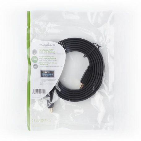 Nagy Sebességű HDMI ™ kábel Ethernet | HDMI™ Csatlakozó | HDMI™ Csatlakozó | 4K@30Hz | 10.2 Gbps | 2.00 m | Lapos | PVC | Fekete | Boríték